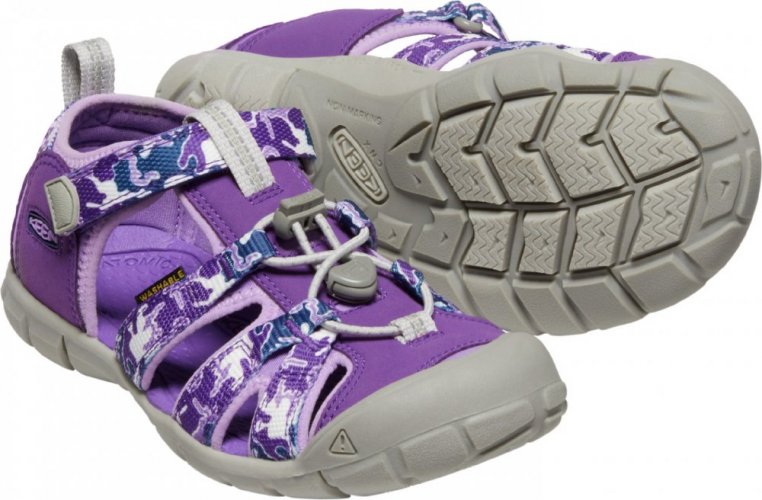 detské letné sandále KEEN CNX camo/tilandia purple