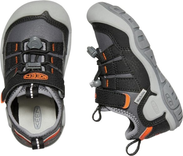 detská celoročná obuv KEEN KNOTCH PEAK steel grey/safety orange - Velikost: 36