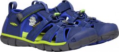 detské letné sandále KEEN Seacamp II CNX - blue depths/chartreuse